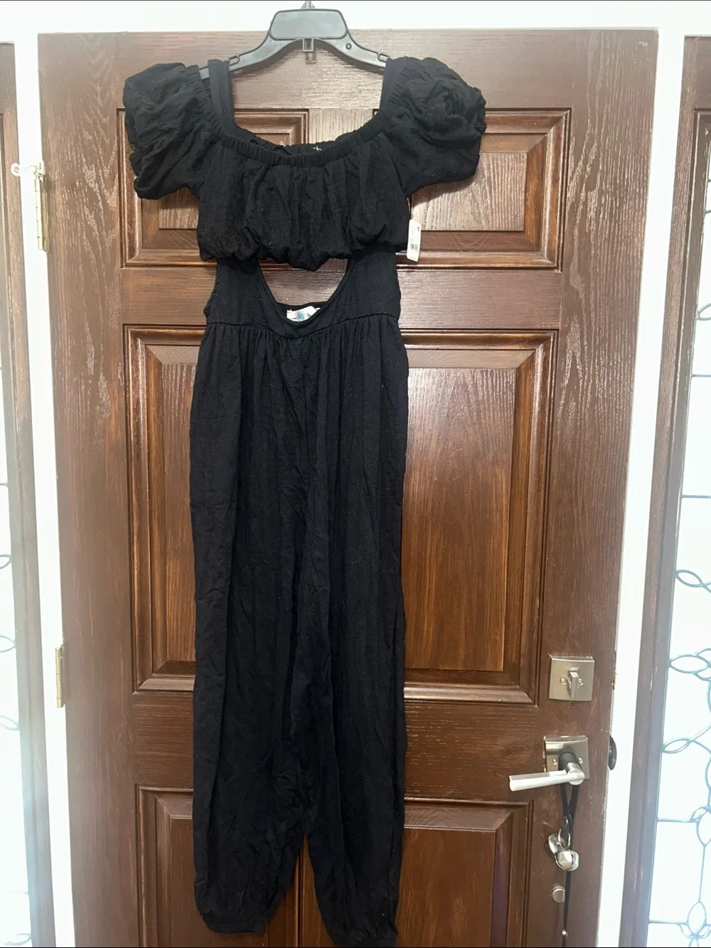 NWT Free People Cheers Suspender Jumpsuit Coord Top Size XS Black Set Z575